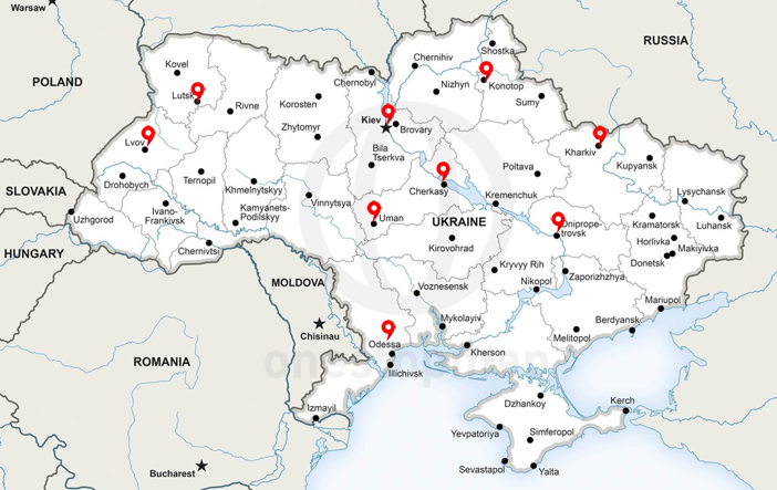 Карта (дилеры компании Термодом)